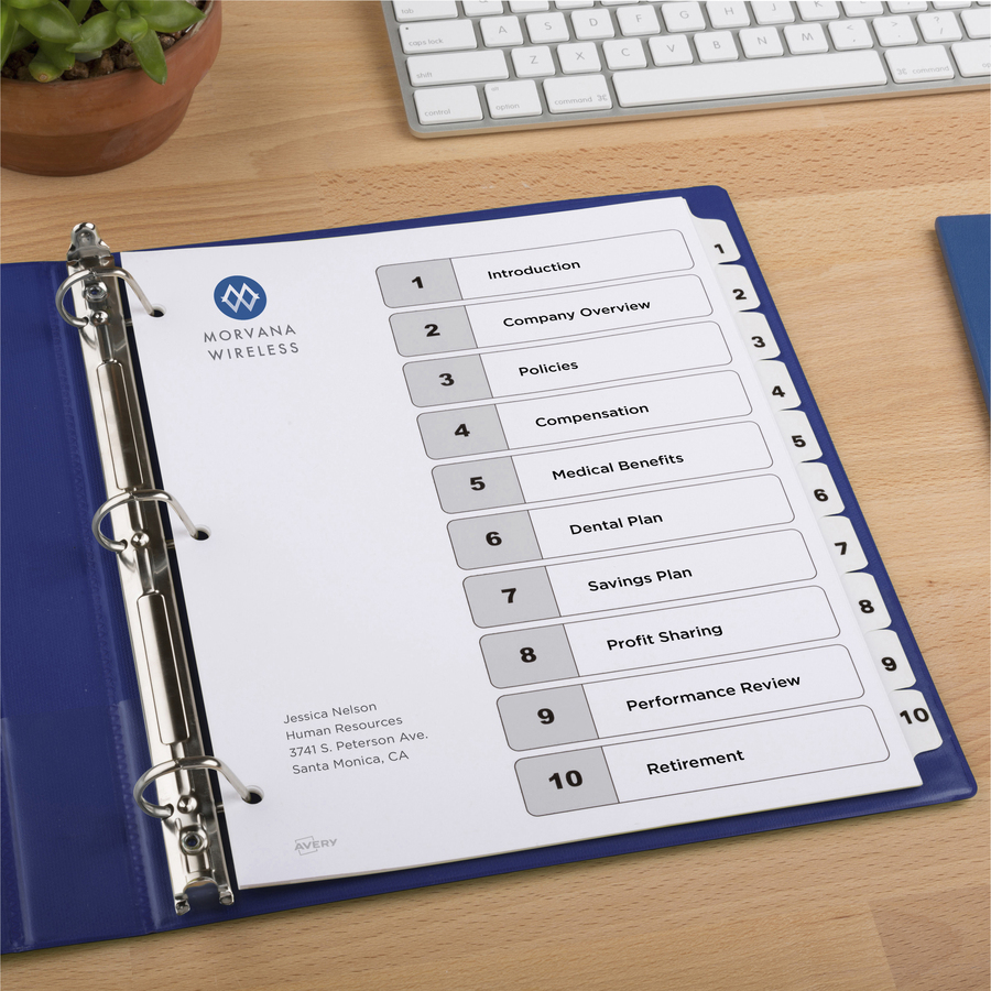 Avery&Reg Ready Index 10-Tab Custom Toc Dividers
