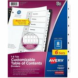 Avery&Reg 8-Tab Custom Table of Contents Dividers
