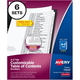Avery&Reg a-Z Black & White Table of Contents Dividers