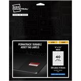 Avery&Reg Permatrack Durable White Asset Tag Labels 34 X 1-12 320 Asset Tags