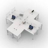 Boss Simple System 4-Unit Desk