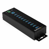 Startechcom 10 Port Usb Hub W Power Adapter - Metal Industrial Usb 30 Data Hub - Din Rail Wall & Desk Mount Usb 32 Gen 1 5gbps Hub