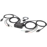 Startechcom 2 Port Displayport Kvm Switch - 4k 60hz - Uhd Dp 12 Usb Kvm Switch W 4ft Cables & Audio - Bus Powered & Remote Switching