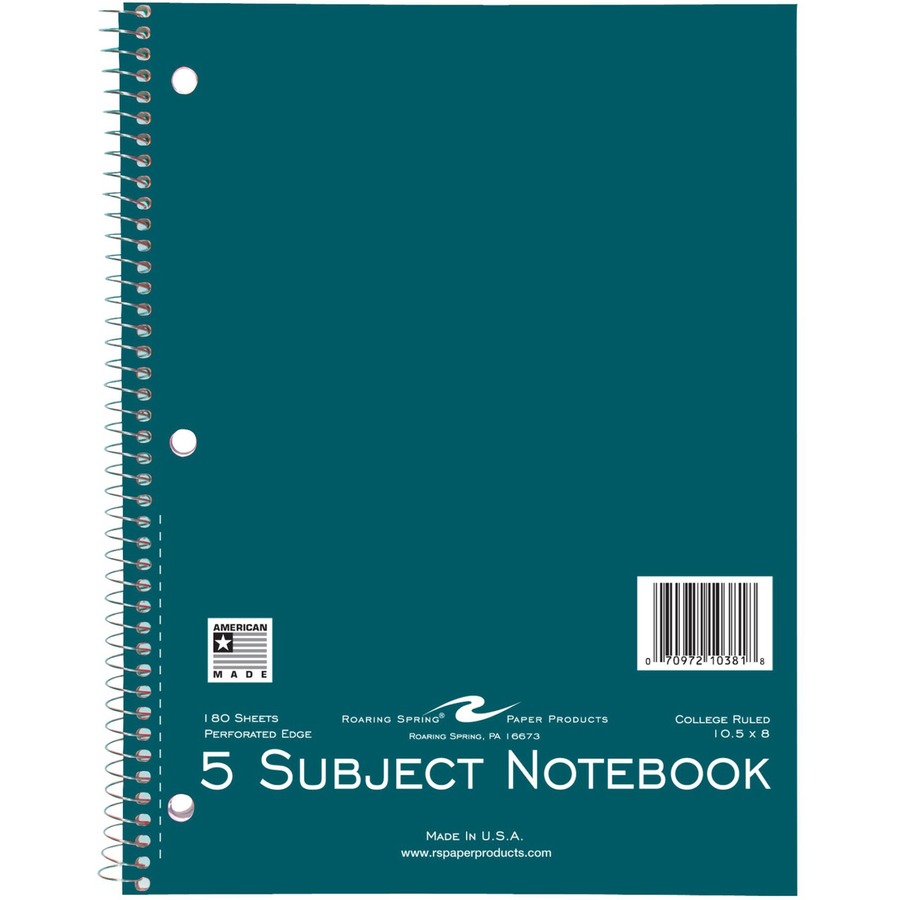 Roaring Spring Wirebound 5-Subject Notebook