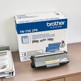 Brother Tn-750 Original High Yield Laser Toner Cartridge - Twin-Pack - Black - 2 Box