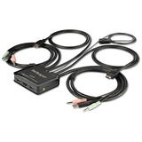 Startechcom 2 Port Hdmi Kvm Switch - 4k 60hz - Compact Uhd Hdmi Usb Kvm Switch with 4ft Cables & Audio - Bus Powered & Remote Switching