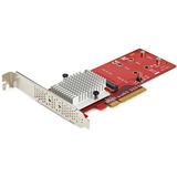 Startechcom Dual M2 Pcie Ssd Adapter Card - X8 X16 Dual Nvme or Ahci M2 Ssd to Pci Express 30 - M2 Ngff Pcie (M-Key) Compatible