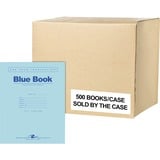 Roaring Spring Case of 500 Exam Books 10x8 8 Sheets16 Pages of 15 Smooth White Paper Wide Ruled W Margin Heavy Blue Cover Stapled
