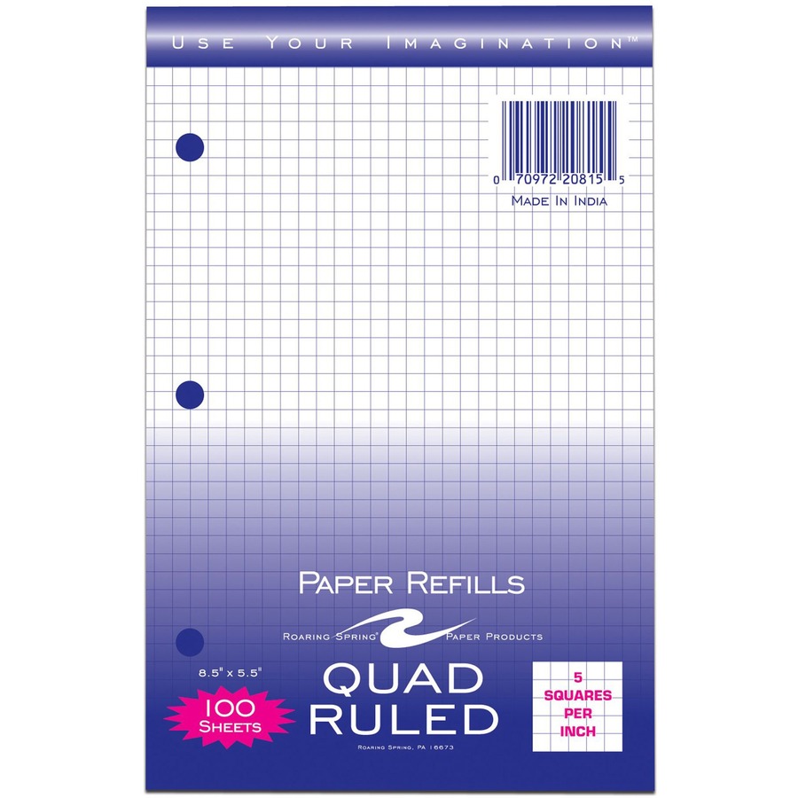 Roaring Spring 5x5 Graph Ruled Loose Leaf Filler Paper