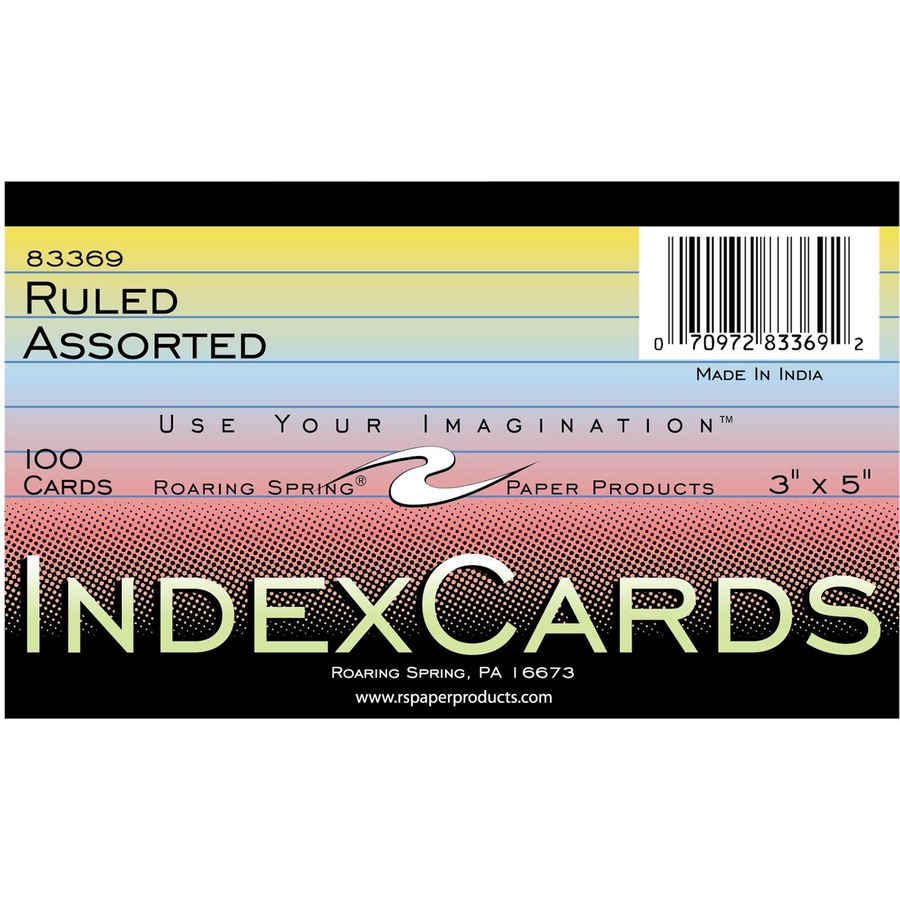 Roaring Spring Colored Index Cards