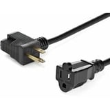 Startechcom 1ft (03m) Short Extension Cord Nema 5-15pr to Nema 5-15r 13a 125v 16awg Black Outlet Saver Power Extension Cable