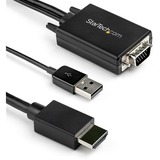 Startechcom 10ft Vga to Hdmi Converter Cable with Usb Audio Support - 1080p Analog to Digital Video Adapter Cable - Male Vga to Male Hdmi