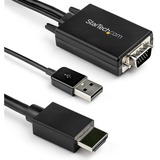 Startechcom 2m Vga to Hdmi Converter Cable with Usb Audio Support - 1080p Analog to Digital Video Adapter Cable - Male Vga to Male Hdmi