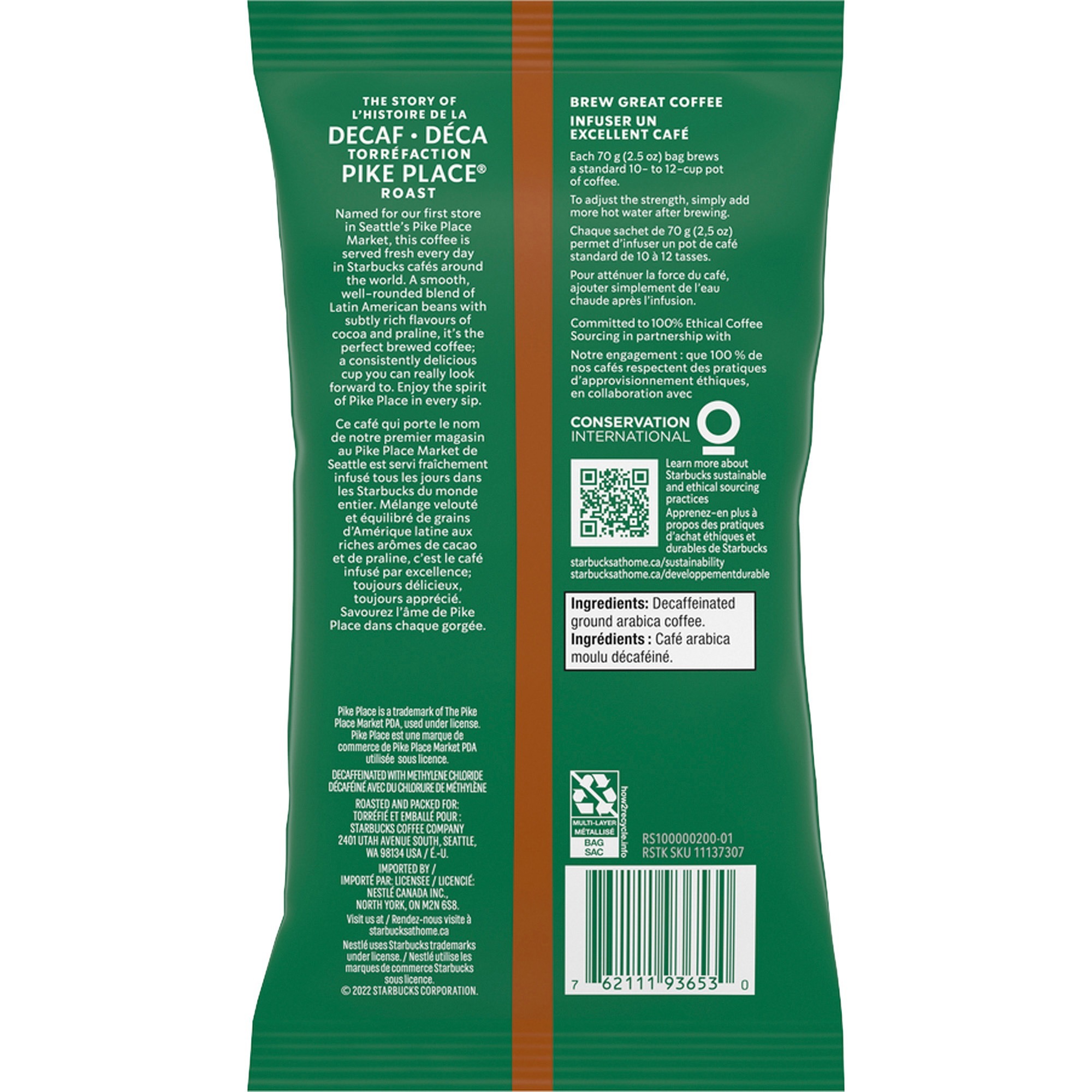Starbucks Decaf Pike Place Coffee Pack