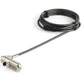 Startechcom 65ft Laptop Cable Lock for Nano Slot Computertabletdevice - Anti-Theft 4 Digit Combination Security Cable Lock - Steel