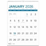 Blueline Large Print Monthly Wall Calendar