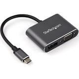 Startechcom Usb C Multiport Video Adapter - Usb-C to 4k 60hz Displayport 12 Hbr2 Hdr or 1080p Vga Monitor Adapter - Usb Type-C 2-in-1