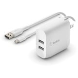 Belkin Boostcharge Dual Usb-a Wall Charger 24w (Usb-a to Micro-Usb Cable Included) - Power Adapter