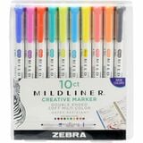Zebra Pen Mildliner Double-Ended Assorted Highlighter Set 10pk