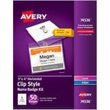 Avery&Reg Top-Loading Clip-Style Name Badges