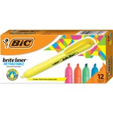 Bic Brite Liner Retractable Highlighter Assorted 12 Pack