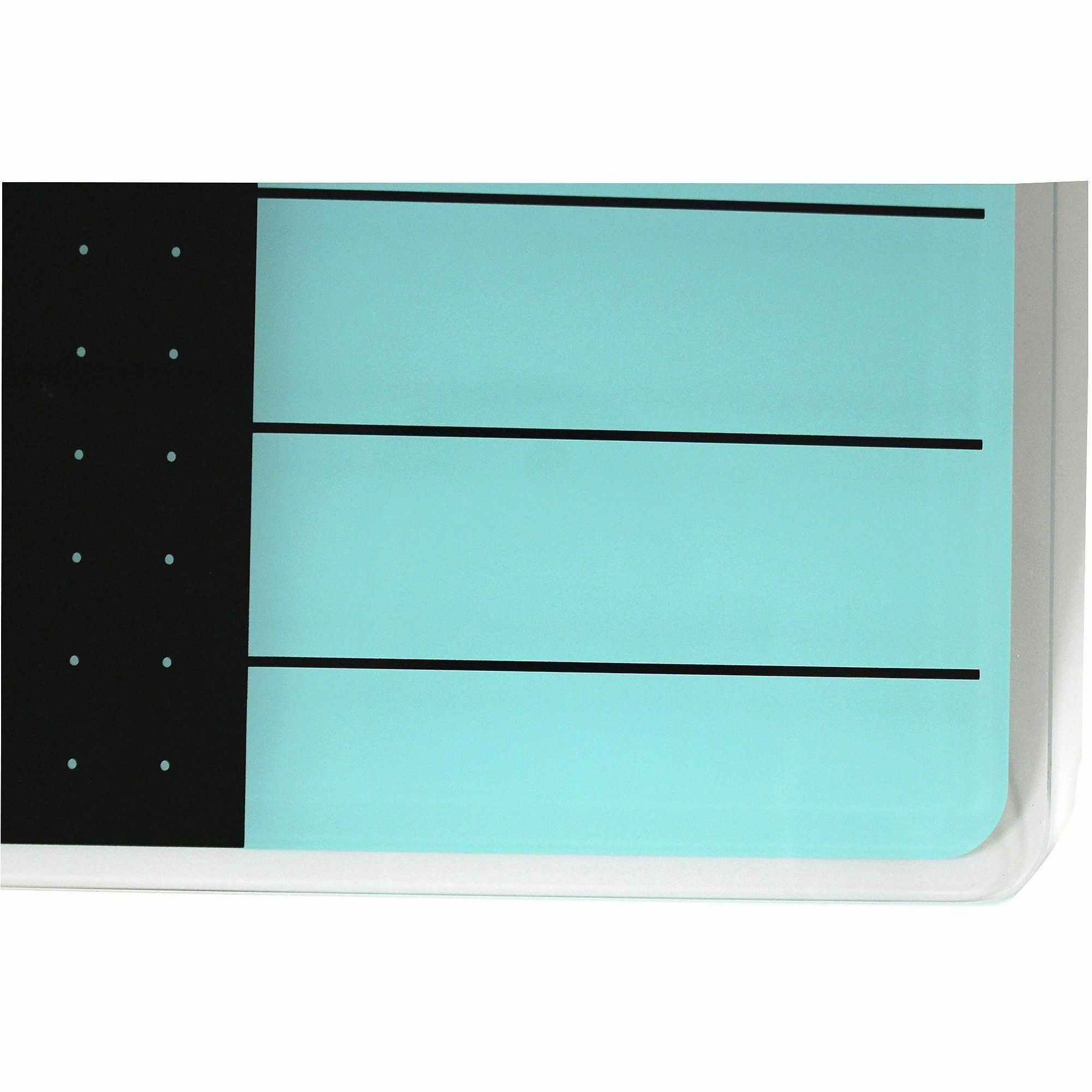 Viztex Viztex Glacier Teal & Black Plan & Grid Glass Dry Erase Board - 17 X 23