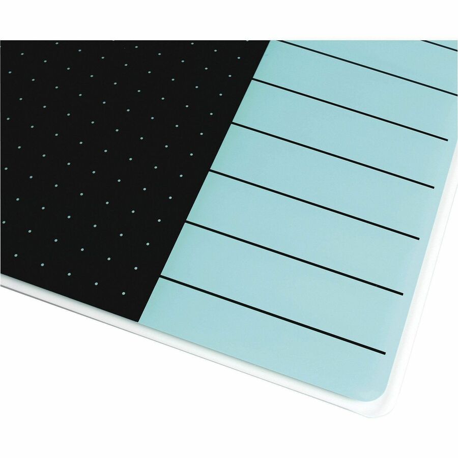 Viztex Viztex Glacier Teal & Black Plan & Grid Glass Dry Erase Board - 17 X 23