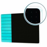 Viztex Viztex Glacier Teal & Black Plan & Grid Glass Dry Erase Board - 17 X 23