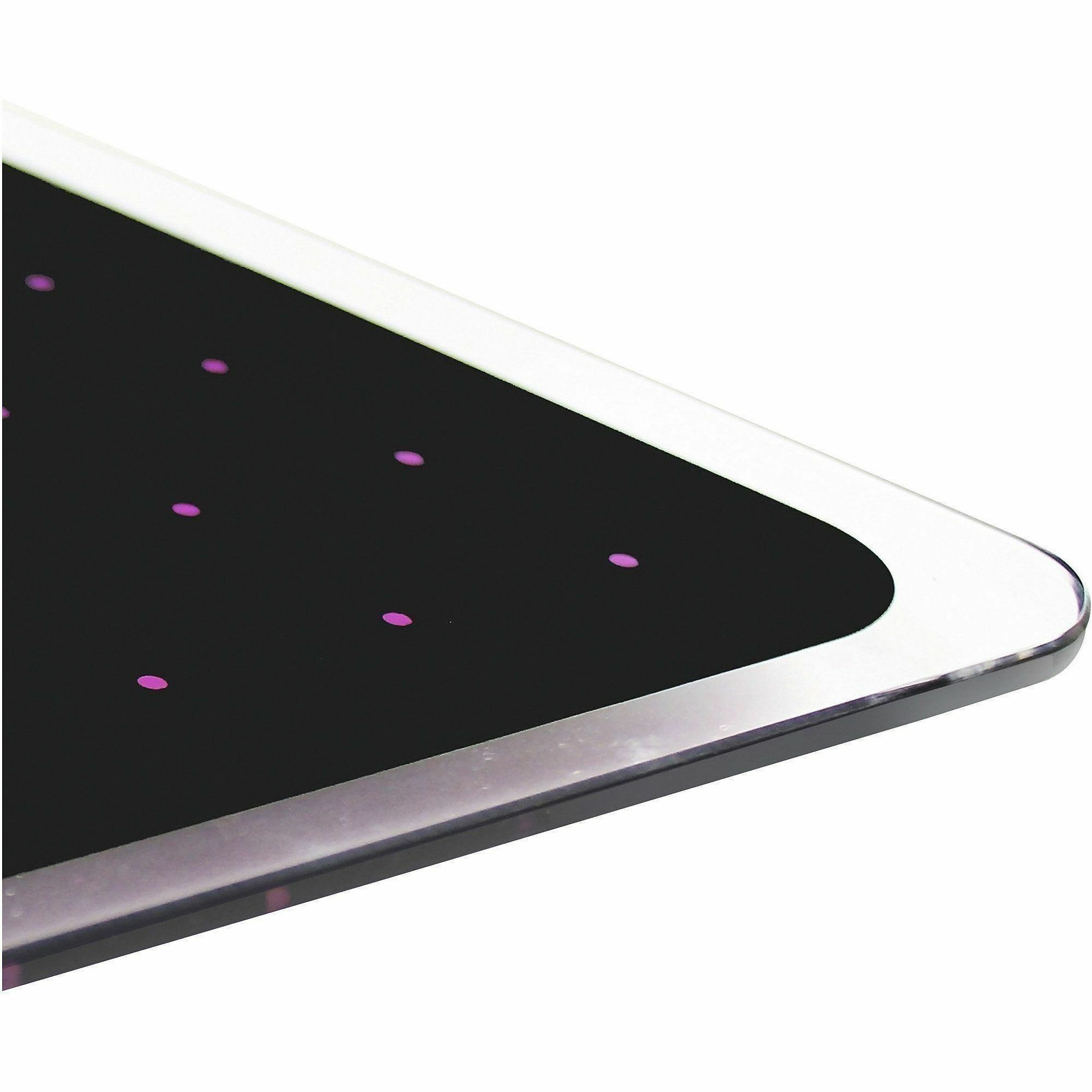 Viztex Glacier Violet & Black Plan & Grid Glass Dry Erase Board - 17 X 23