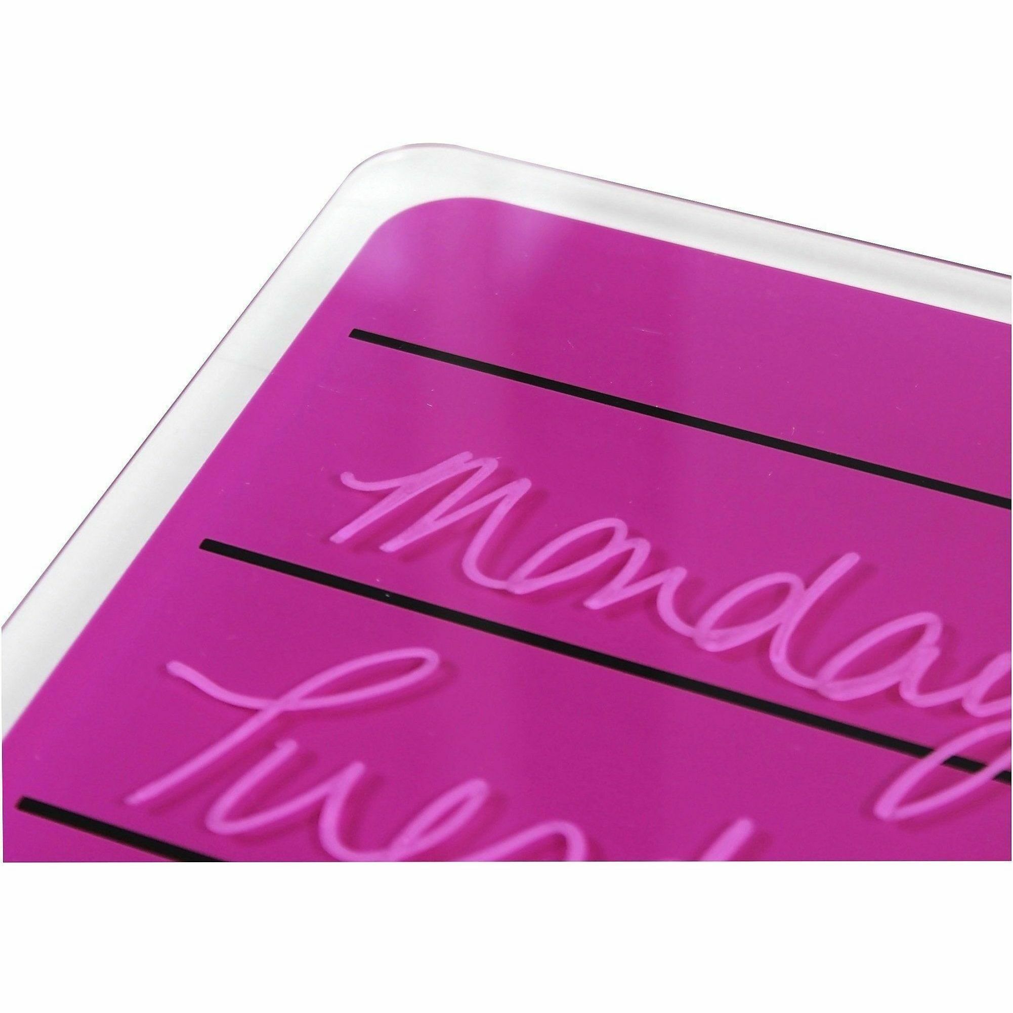 Viztex Glacier Violet & Black Plan & Grid Glass Dry Erase Board - 17 X 23