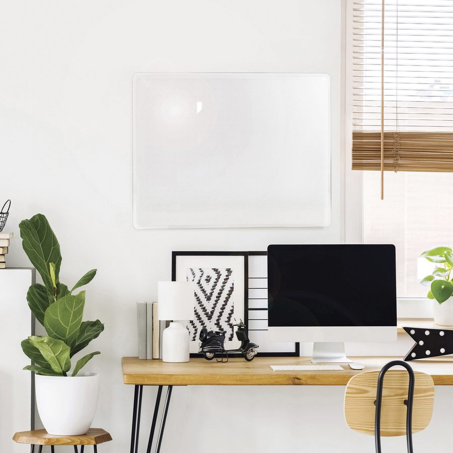 Viztex Viztex Glacier White Multi-Purpose Grid Glass Dry Erase Board 24 X 36