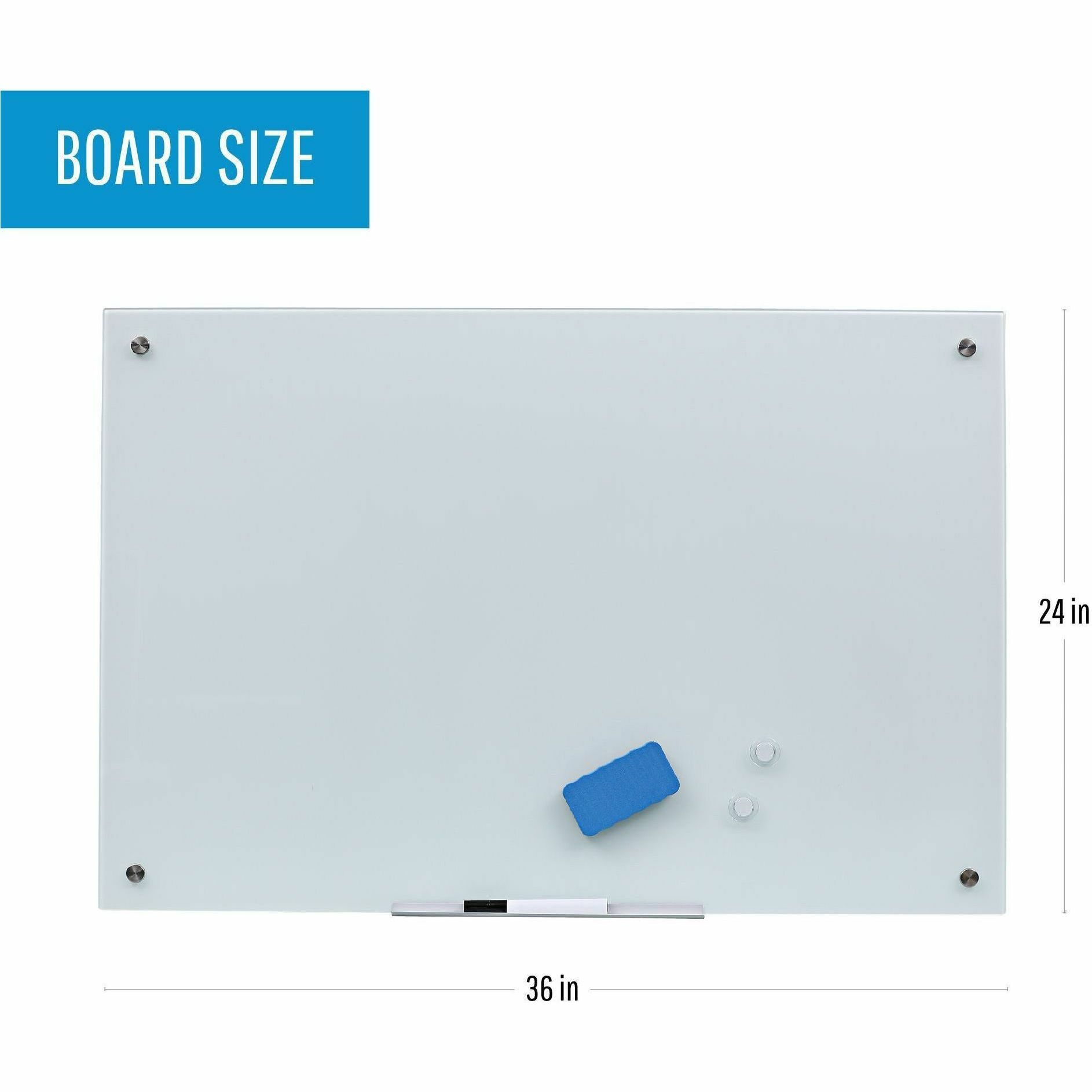 Bi-Silque Magnetic Glass Dry Erase Board