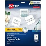 Avery&Reg Clean Edge Square Cards Rounded Corners 25 X 25 (35702)