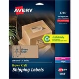 Avery&Reg Shipping Labels Permanent Adhesive Kraft Brown 2 X 4 250 Labels (5784)