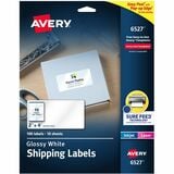 Avery&Reg Shipping Labels with Sure Feed&Reg and Easy Peel&Reg Technology Glossy White Labels 2 X 4 Permanent Adhesive Laser Only 100 Glossy Labels (6527)