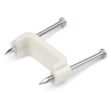 Startechcom 100 Pack Cable Clips with Nails - Two Steel Nails - Reusable Nail-in Clamps - Cord Mounting Clipsfastenerstacks White - Taa
