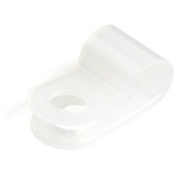 Startechcom 100 Pack Screw Mount Cable Clamps - Wire Fastenerholder - R-Type Screw Down Reusable Nylon Clips - Ul94v-2 Rated - Small