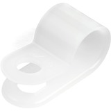 Startechcom 100 Pack Screw Mount Cable Clamps - Wire Fastenerholder - R-Type Screw Down Reusable Nylon Clips - Ul94v-2 Rated - Large