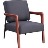 Lorell Fabric Backseat Rubber Wood Lounge Chair