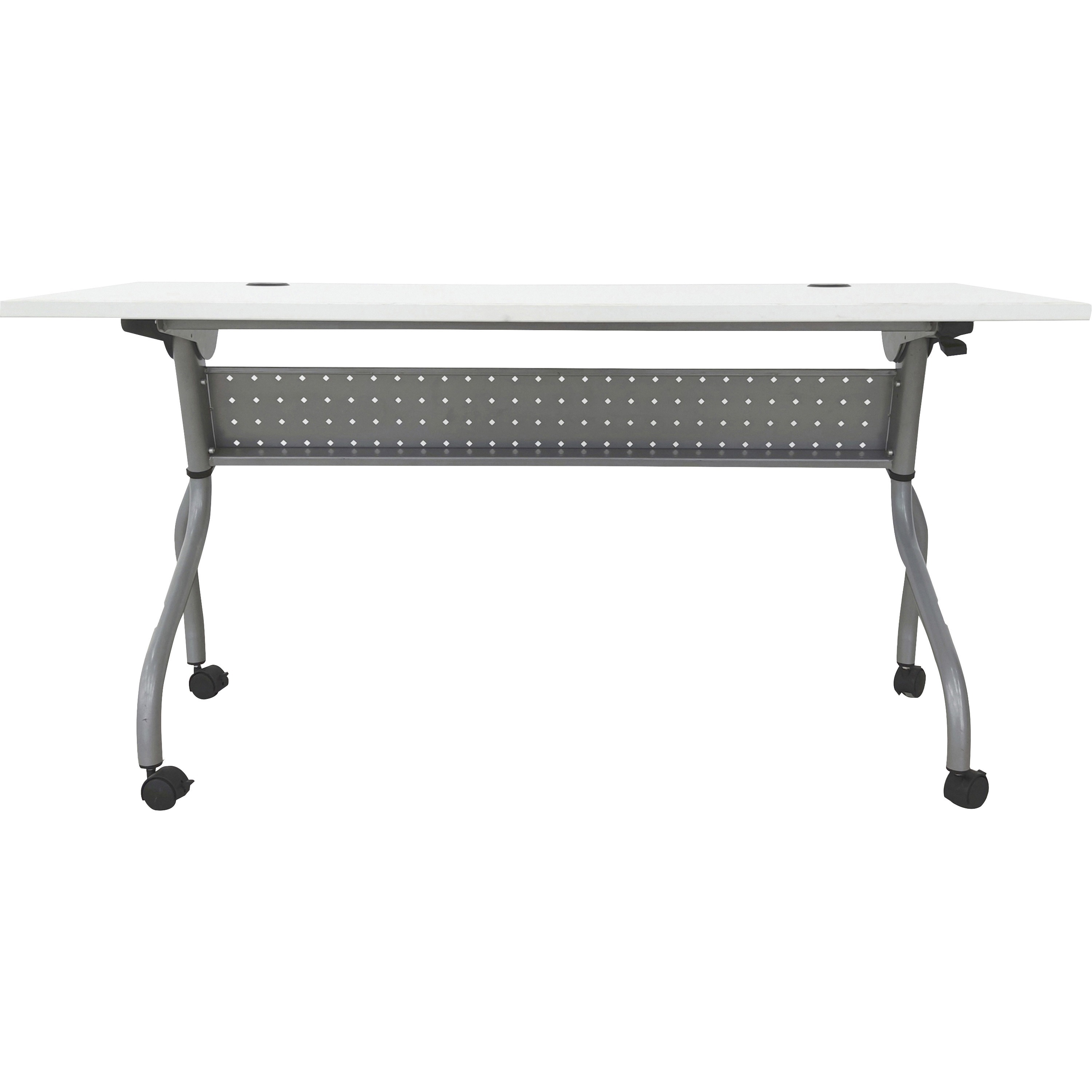 Lorell White Laminate Flip Top Training Table
