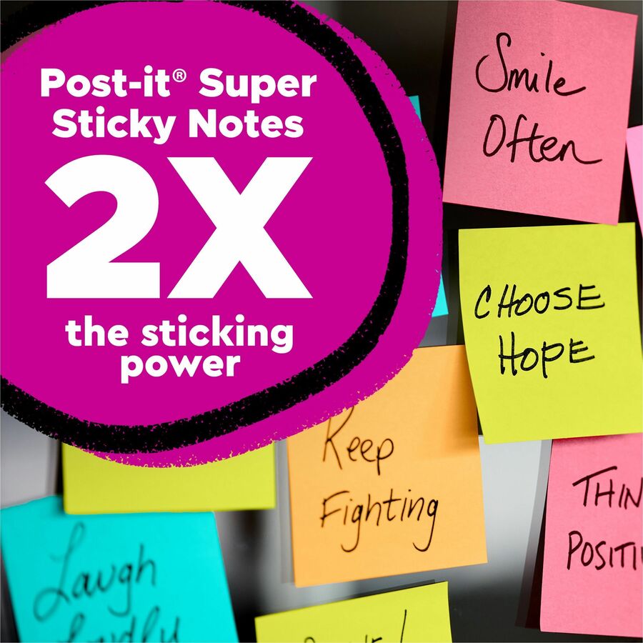 Post-It&Reg Super Sticky Dispenser Notes - Supernova Neons Color Collection