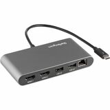 Startechcom Thunderbolt 3 Mini Dock - Portable Dual Monitor Tb3 Laptop Docking Station Hdmi 4k 60hz - 2x Usb-a & Gbe - 28cm (11) Cable