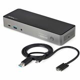 Startechcom Usb-C & Usb-a Dock - Hybrid Triple Monitor Laptop Docking Station Displayport & Hdmi 4k 60hz85w Pd6x Usbgbeusb 31 Gen 2