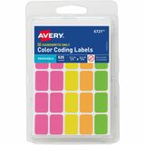Avery&Reg Color-Coding Removable Labels 12 X 34 Assorted Neon Colors Non-Printable 525 Blank Labels Total (6721)
