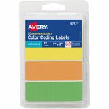 Avery&Reg Color-Coding Removable Labels 1 X 3 Assorted Neon Colors Non-Printable 72 Blank Labels Total (6722)