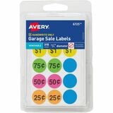 Avery&Reg Garage Sale Removable Labels 34 Inch Round Labels Assorted Colors Non-Printable 315 Pricing Stickers Total (6725)