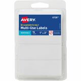 Avery&Reg Multi-Use Removable Labels 1 X 3 White Non-Printable 72 Blank Labels Total (6728)