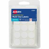 Avery&Reg Multi-Use Removable Labels 34 Inch Round Stickers White Non-Printable 315 Blank Labels Total (6738)