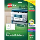 Avery&Reg Durable Easy Peel&Reg Id Labels Sure Feed&Reg Technology Permanent Adhesive 2 X 2-58 120 Labels (6793)