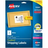 Avery&Reg Trueblock&Reg Shipping Labels Sure Feed&Reg Technology Permanent Adhesive 3-13 X 4 60 Labels (15264)
